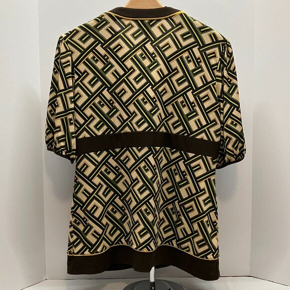 Ann Taylor LOFT Womens Geometric Empire Waist Blouse Top Size L - Picture 2 of 4